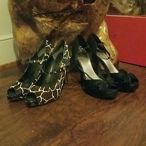 Two pairs of Nine West Mary Jane heels